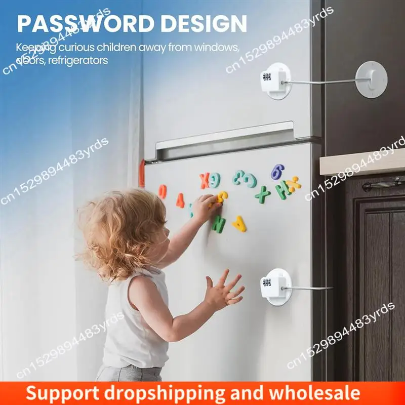 

AA86 6 Pcs Cabinet Locks With Combination Fridge Lock Combo Child Safety Combination Lock With 6 Screwdrivers (White) Durable