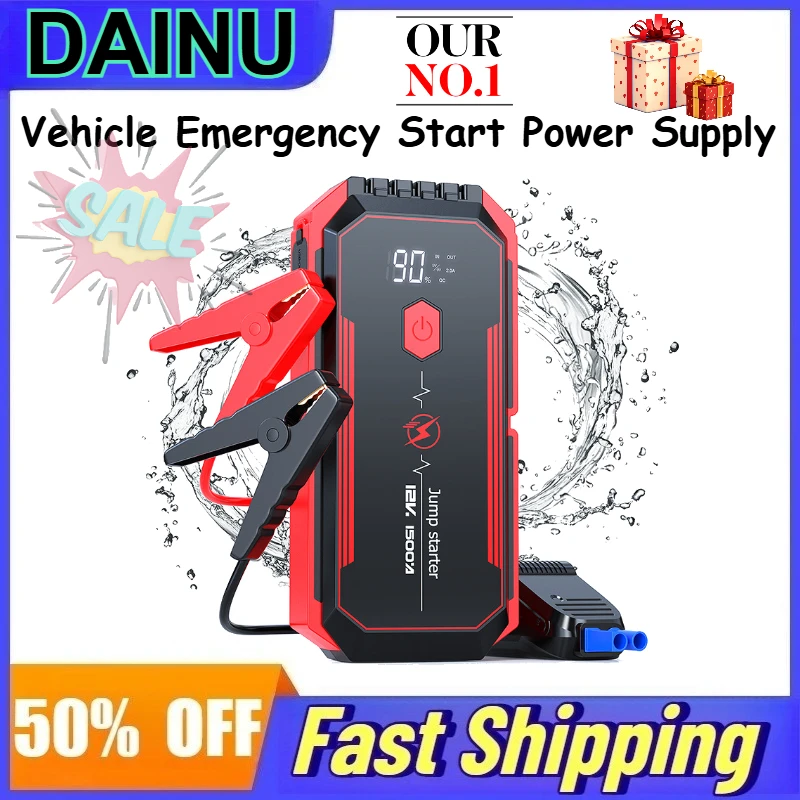 Vehicle Emergency Start Power Supply Digital Display Charger Mobile Jump Starter with Large Capacity Electric Ignition Gadget