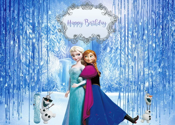 Disney Frozen Elsa Backdrop Birthday Banner Girl Kids Photography Birthday Banner Party Ice Baby Shower Snow Castle Background