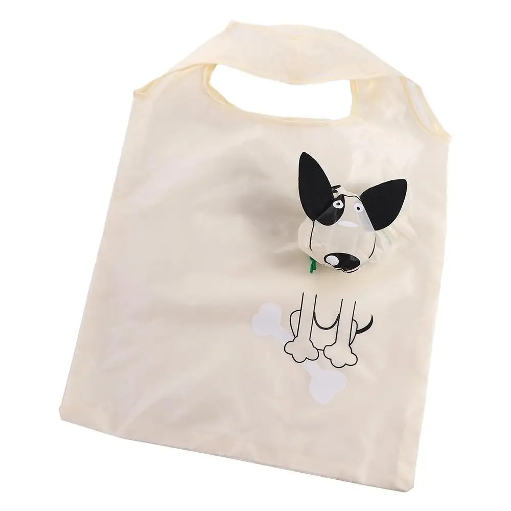 Bolsa ecológica plegable con hebilla colgante, bolso de compras plegable para perros, bolsas de compras de dibujos animados, bolsas de almacenamiento, bolso de hombro de viaje