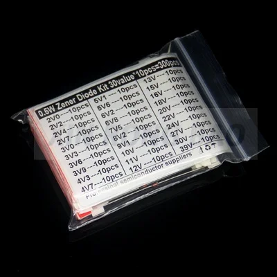 300PCS=30Values*10pcs 2V~39V Diode kit 0.5W Zener Voltage Regulator 39V 30V 27V 24V 22V 20V 18V 16V 15V 13V 12V 11V 10V..Assort