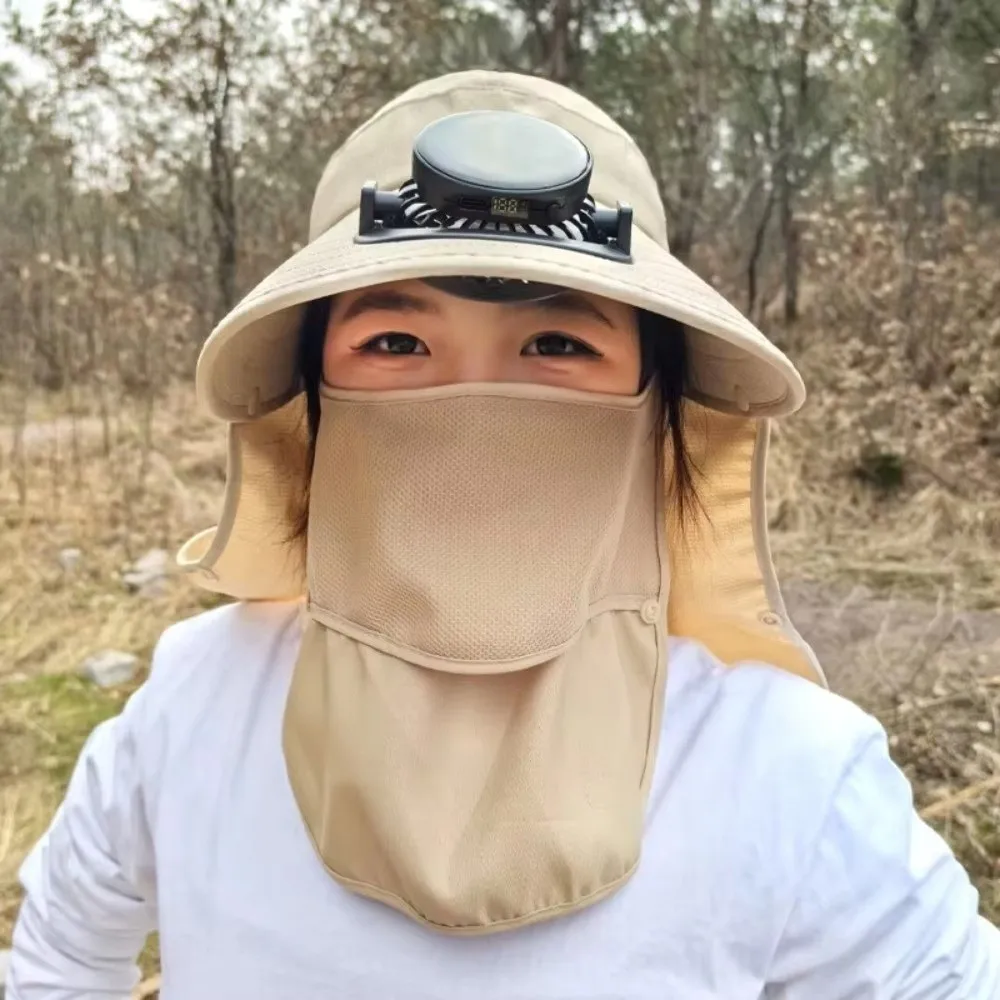 Quick Dry Solar Fan Hat Solar Charging USB Charging Summer Fan Visor Cap Digital Display Strong Wind Wide Brim Sun Cap
