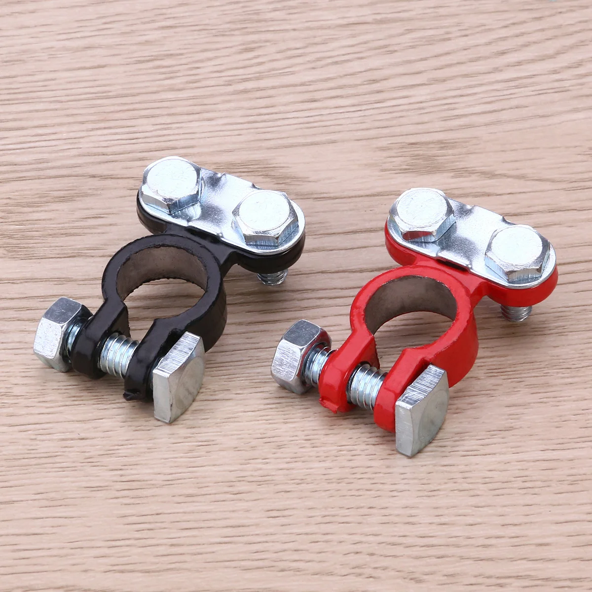 2 peças terminais de carro termina liga de zinco vermelho branco substituição durável para cabo terminal de conexão de cabo automotivo