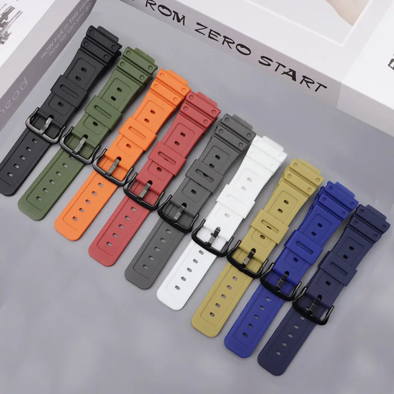 16mm Silicone Watchband for Casio G-Shock GW-5000/B5600 GLX-5600 Solid color Rubber Waterproof Men Watch Band Strap for ga2100