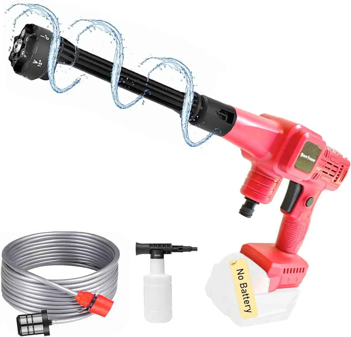 

18V Cordless Pressure Washer, 750 PSI Handheld Car Cleaner with 6-in-1 Nozzle (Tool Only)