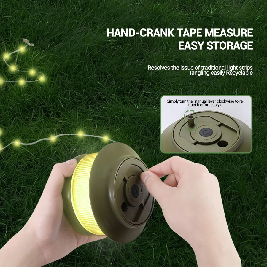 المحمولة القابلة لإعادة الشحن التخييم مصباح 20 متر طول مقاوم للماء أضواء قابلة لإعادة التدوير سلسلة في الهواء الطلق خيمة حديقة ساحة ديكور الغلاف الجوي