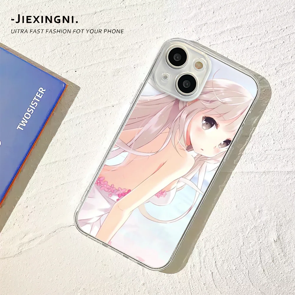 Casing ponsel Yosuga no Sora, penutup isap magnetik transparan untuk IPhone 15 14 13 12 11