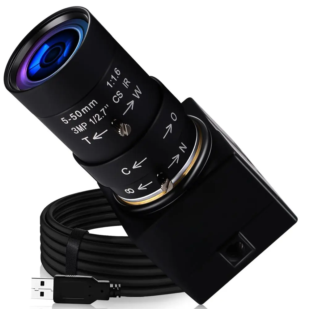 

ELP Manual Focus Global Shutter Camera USB2.0 720P 60fps High Frame Rate AR0144 Mono/Color Web Camera HD 1MP