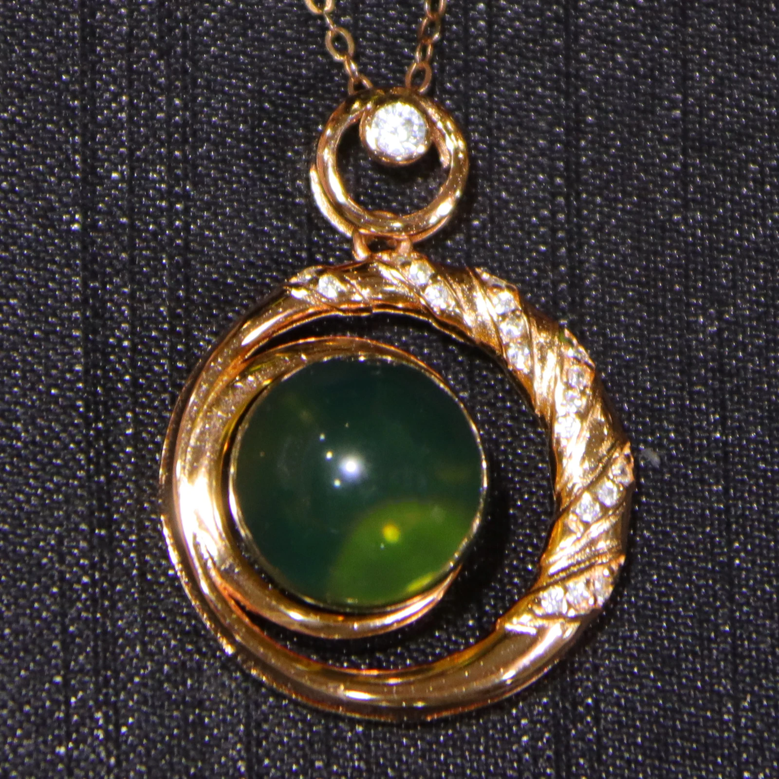 Solid Silver Inlay Natural Mexican Blue Amber Pendant Double Ring Wrapped Bead Geometric Design 11mm