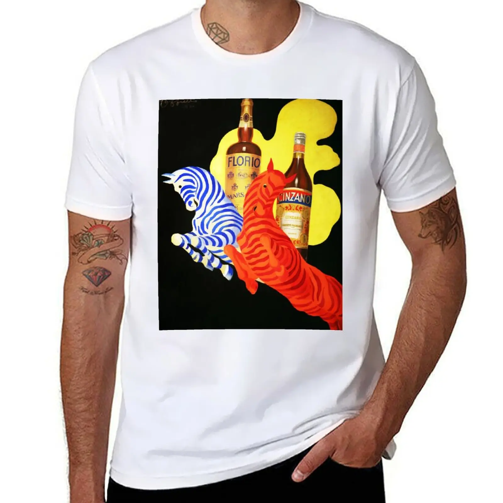 

Vintage by Alcohol CINZANO Leonetto Vermouth Liqueur T-Shirt Italian Advertisement Cappiello FLORIO
