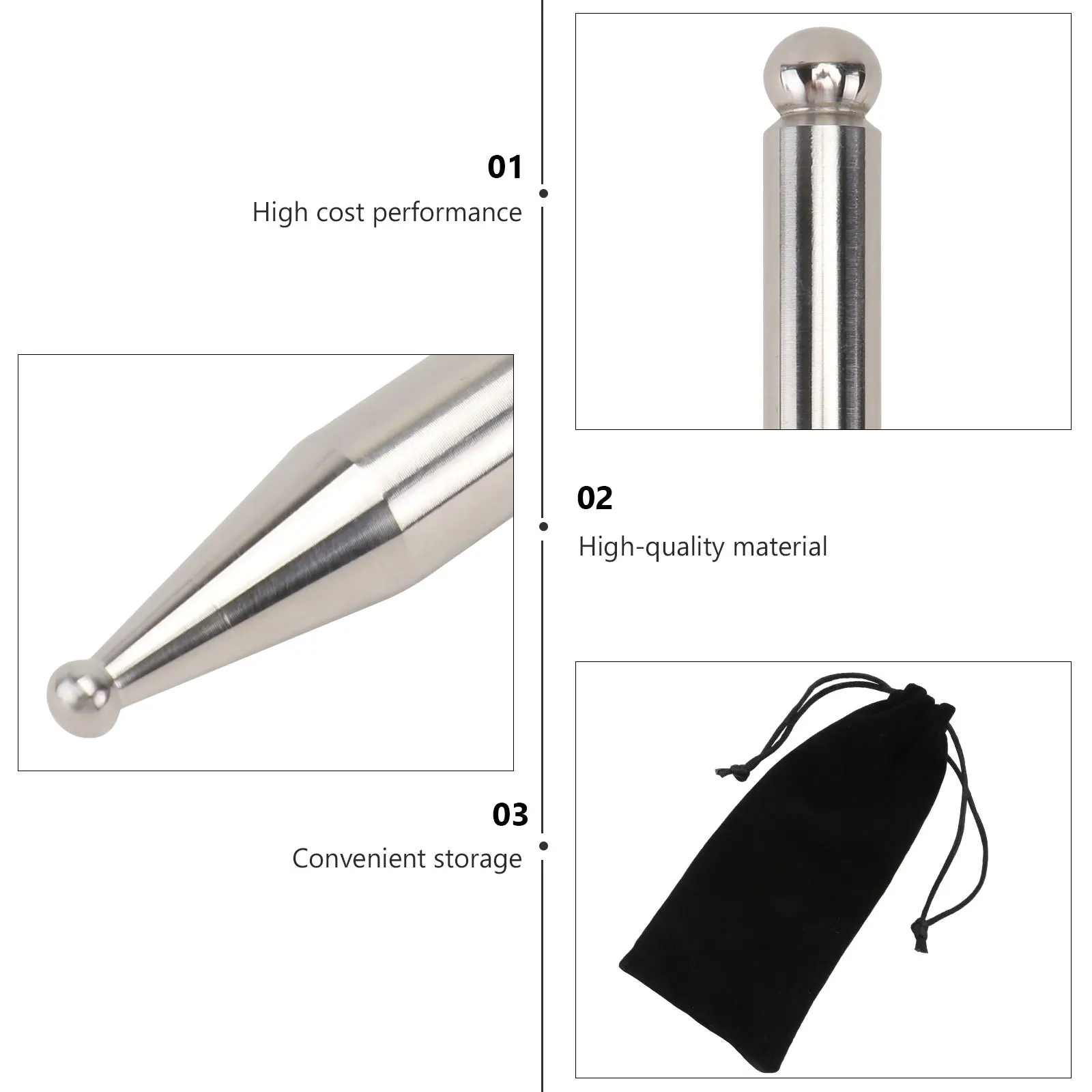 

Foot Massage Acupuncture Pen Massager Tool Stainless Steel Deep Tissue Relief Manual Portable Lightweight Durable Body Neck