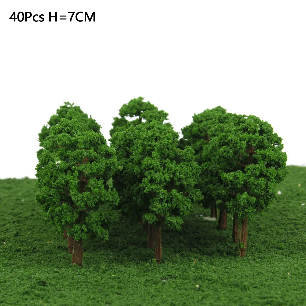 40 個モデルツリー鉄道鉄道マイクロ風景レイアウトジオラマスケールツリー 7 センチメートル飾る建物モデル道路ギフト用