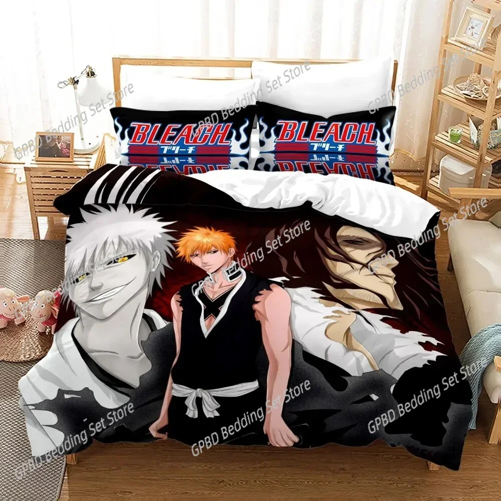 Anime Bleach Kurosaki Ichigo 3D Duvet Cover Bedding Set Comforter Linen Pillowcases Home Decor Single Double Twin King Queen