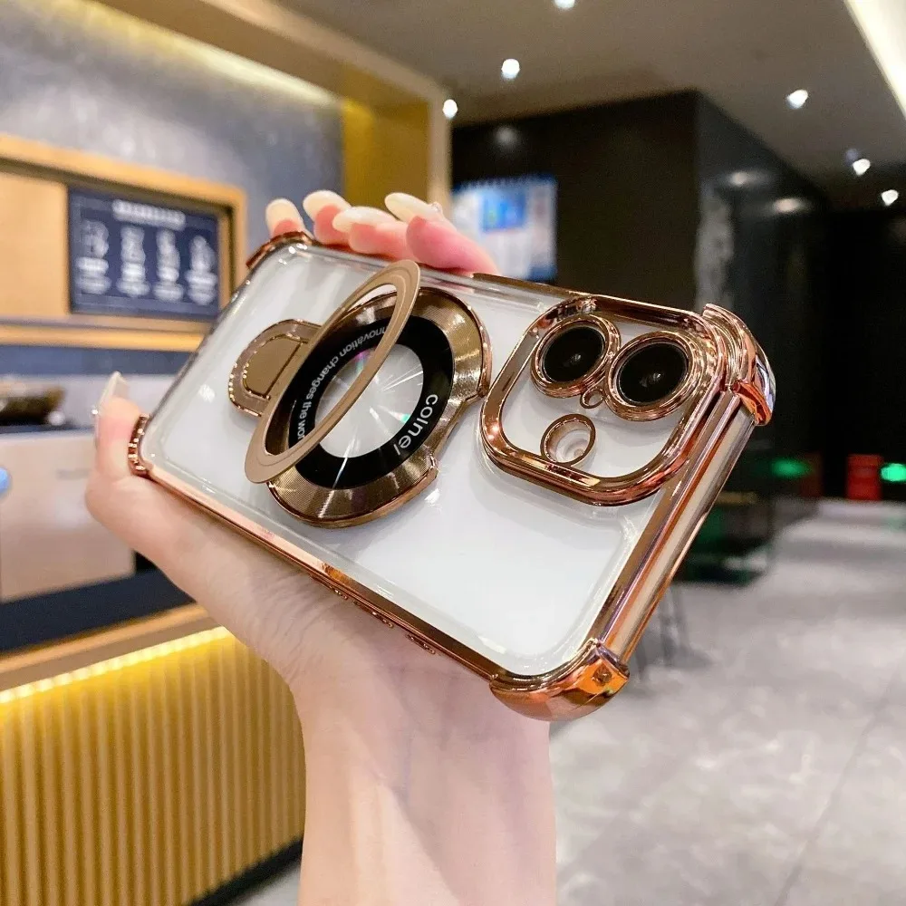 آيفون 17 برو ماكس الفاخرة قوس المغناطيسي قضية الهاتف المحمول آيفون 16 15 برو ماكس زائد تصفيح غطاء سيليكون للصدمات #2