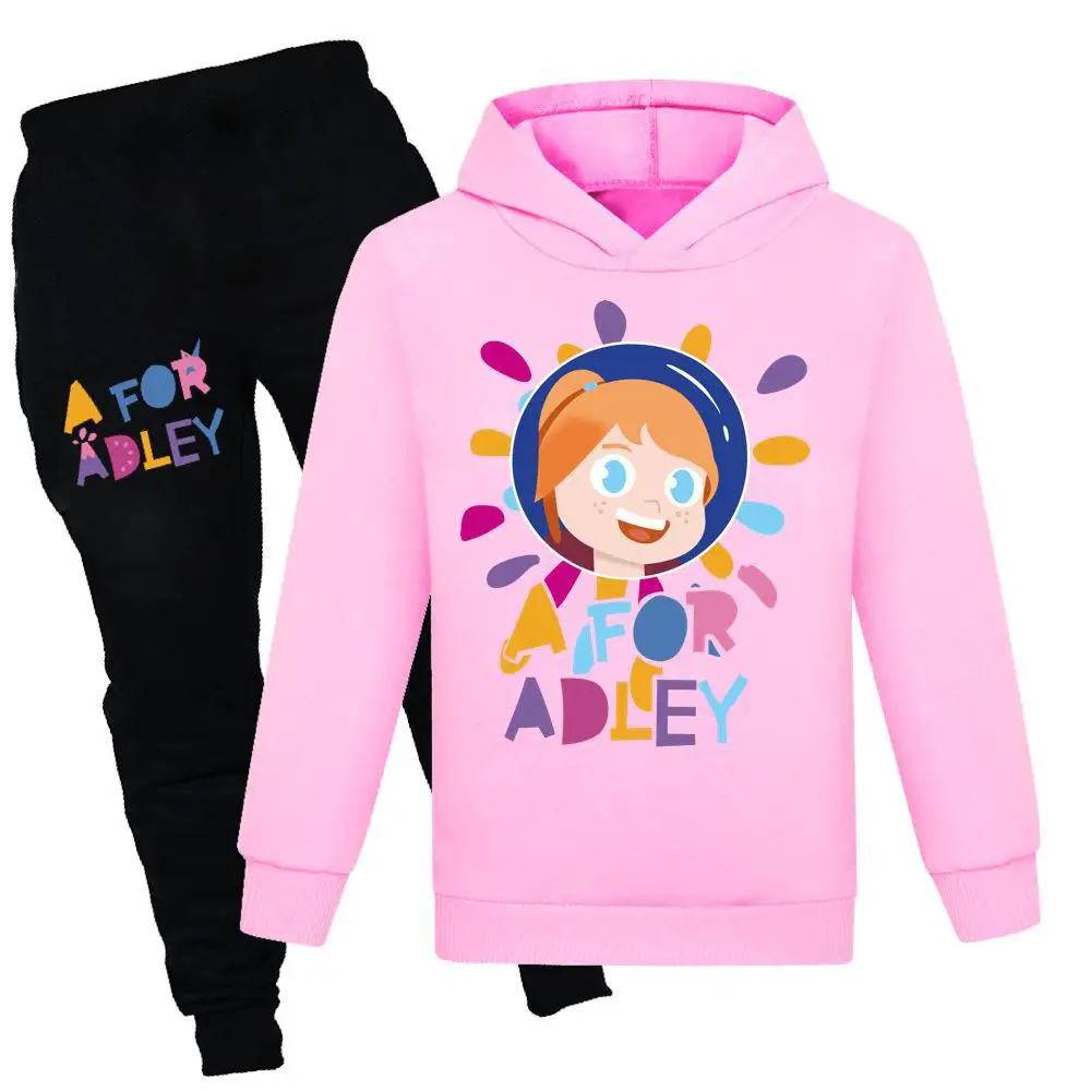 A For Adley-Tenues de dessin animé pour enfants, vêtements pour tout-petits, manches longues, capuche PVD +, pantalons de jogging, survêtement pour bébés garçons, ensemble de 2 pièces