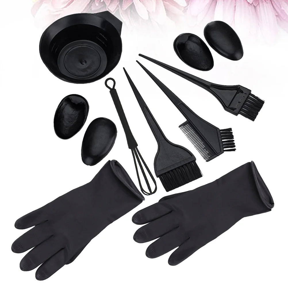 

1 Set Dye Kit Reusable Washable Hair Coloring Tools Set For Diy Salon Use Dyeing Bowl Gloves Mixing Container Hair Treatment Kit