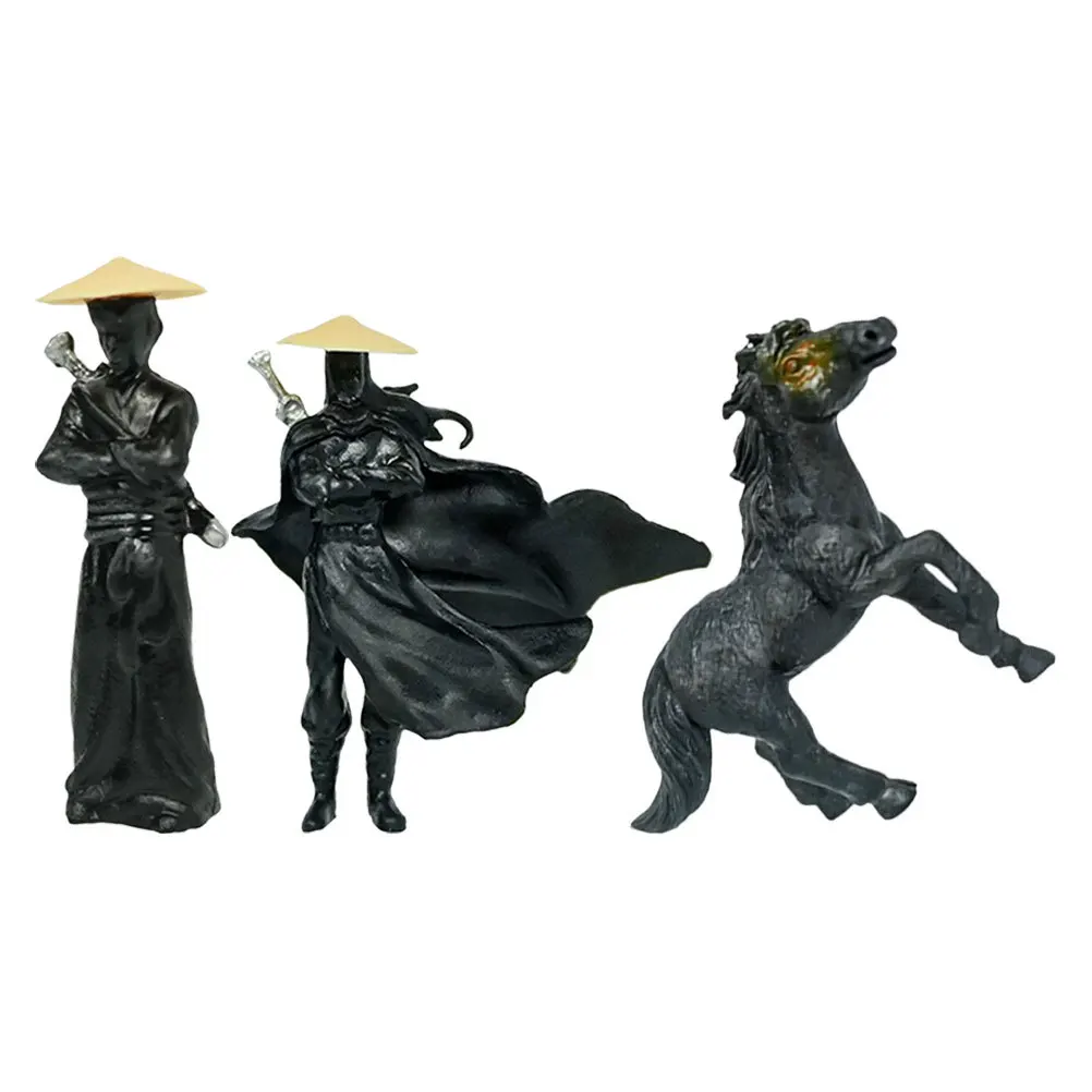 3pcs Mini Chinese Martial Arts Knight Pvc Ancient Style Sculpture For Micro Landscape Bonsai Fish Tank Sand Table Garden Decor