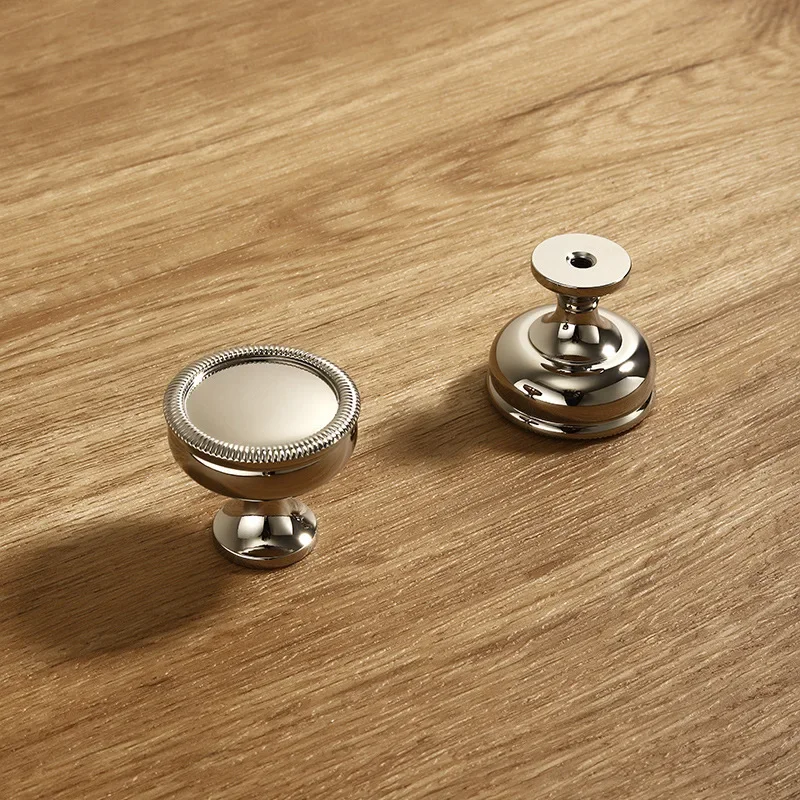 خزانة نحاسية صلبة مصقولة بالنيكل سحب خزانة ملابس/مقبض باب خزانة بفتحة واحدة مقبض درج مقبض أثاث Kitihen