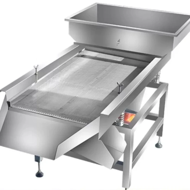 Stainless steel linear vibrating screen, small industrial, melon seed particle prickly ash screening machine