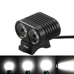 8000LM 2x T6 L2 LED Bicycle Light Mini Bike Front Light Cycling Flashlight Headlamp with Rechargeable 4 X 8650 Battery Pack