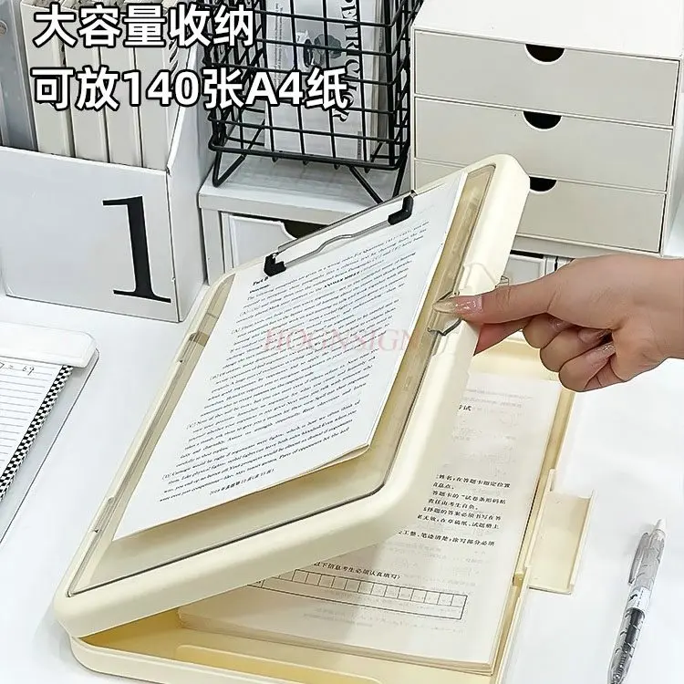 1pcs Test paper storage box, student large capacity household transparent archive box, data protection box