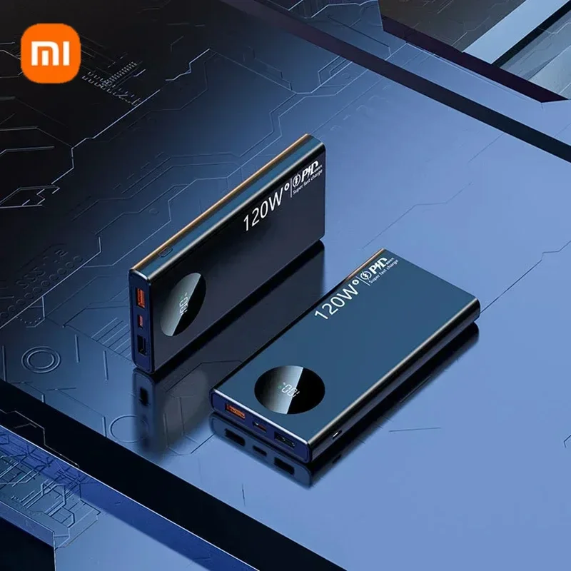 باور بانك Xiaomi 50000mAh بقدرة 120 وات، شحن سريع، شاحن بطارية محمول عالي السعة، باور بانك لهاتف آيفون وسامسونج وهواوي