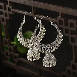 2023 Retro Indian Jhumka earrings for Women Bohemia Ethnic Metal Earring Turkey Geometric Drop Gypsy Jewelry Gift