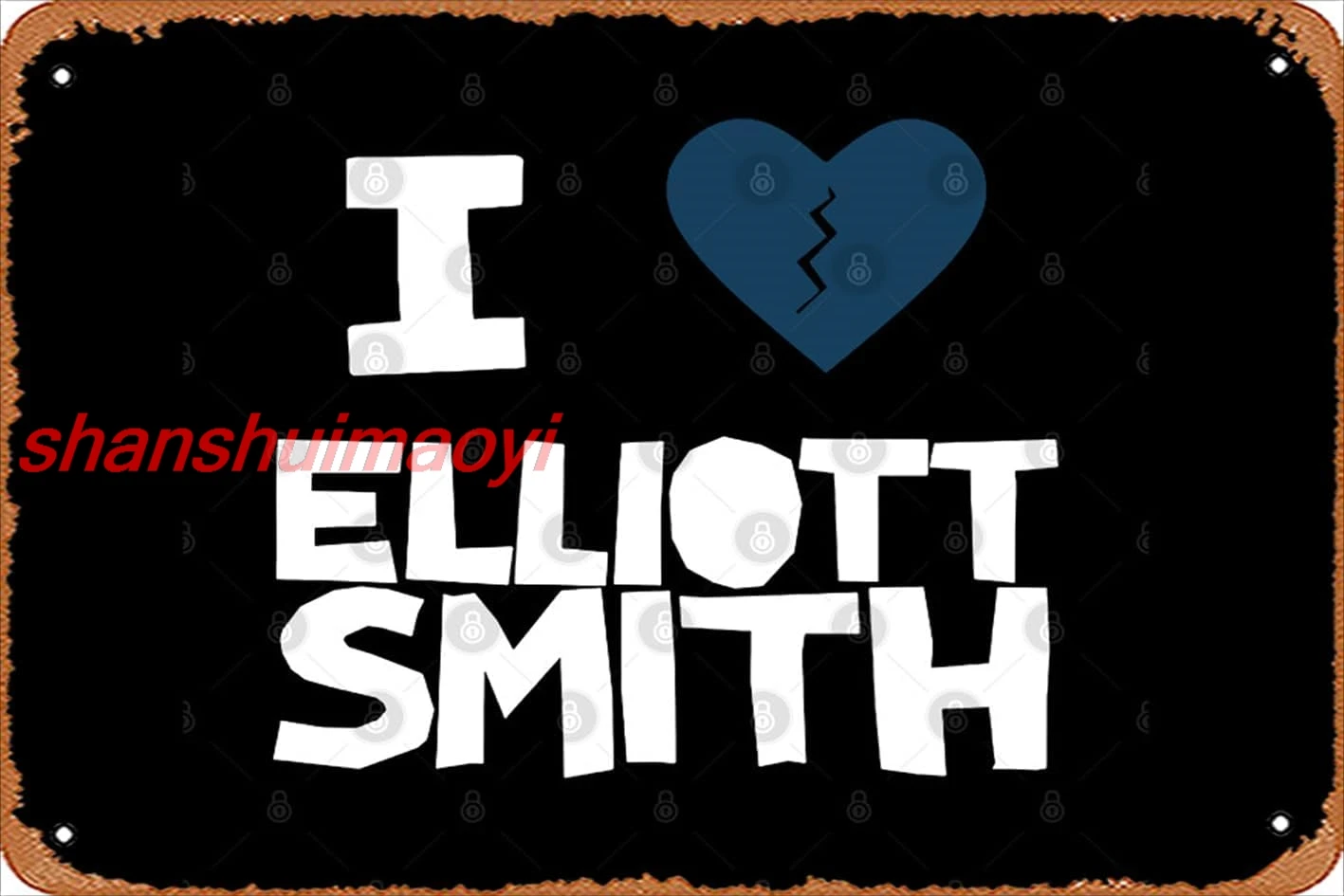 ALI Zuhhgii Retro Tin Sign i love elliot smith Vintage Funny Novelty Metal Signs Man Cave Humorous Signs Movies Music Bar Ar