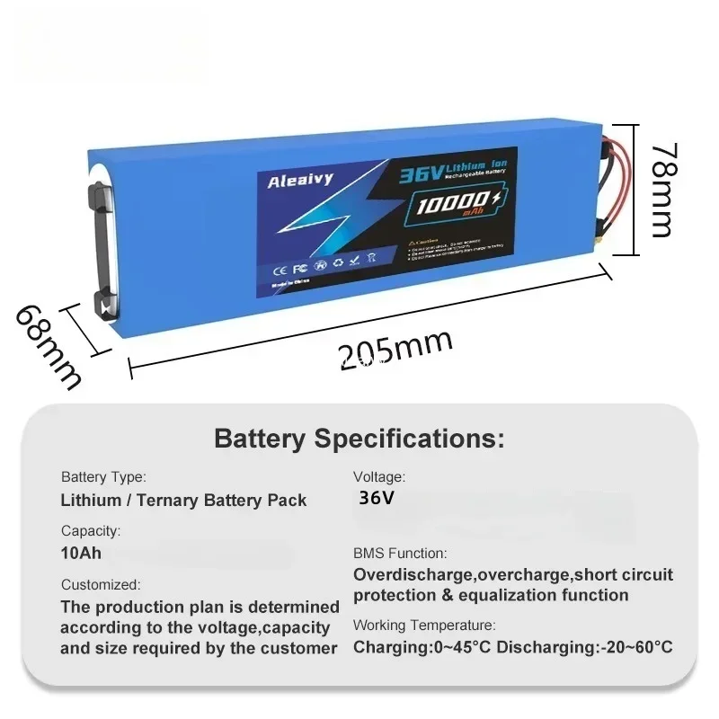 Long Lasting 10S3P 36V 10000mAh Lithium Battery Same Port 42V 500W with BMS for M365 Scooter Power Pack Replacement
