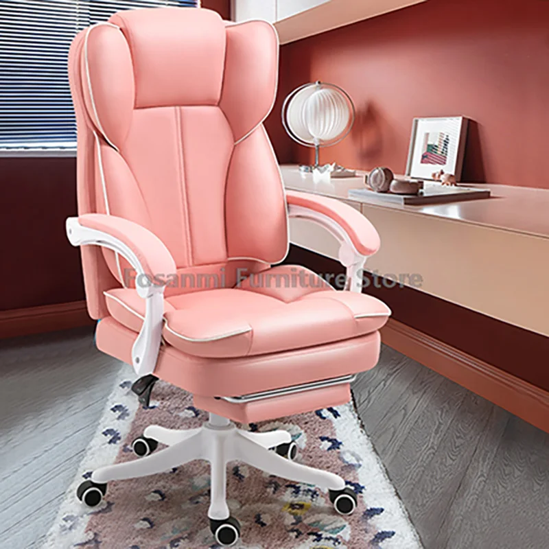 

Fashion High Back Adjustable Leather Gamer Computer Chair Home Office Recliner Swivel Chair Comfortable Desk Chair with Armrests
