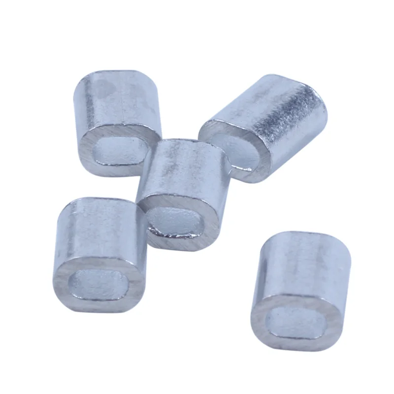 

ABFS 2000 Pcs 1Mm Steel Wire Rope Aluminum Ferrules Sleeves Silver Tone