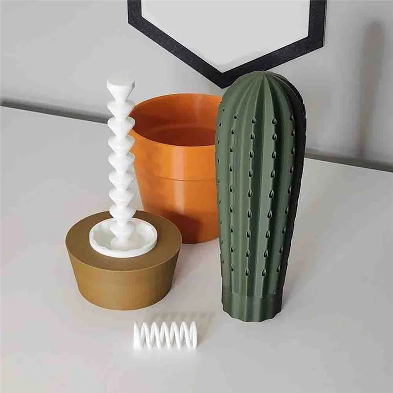 

A89Q-Cactus Toothpick Holder, Toothpick Cactus, 3D Printed Cactus Simulation Potted Toothpick Box