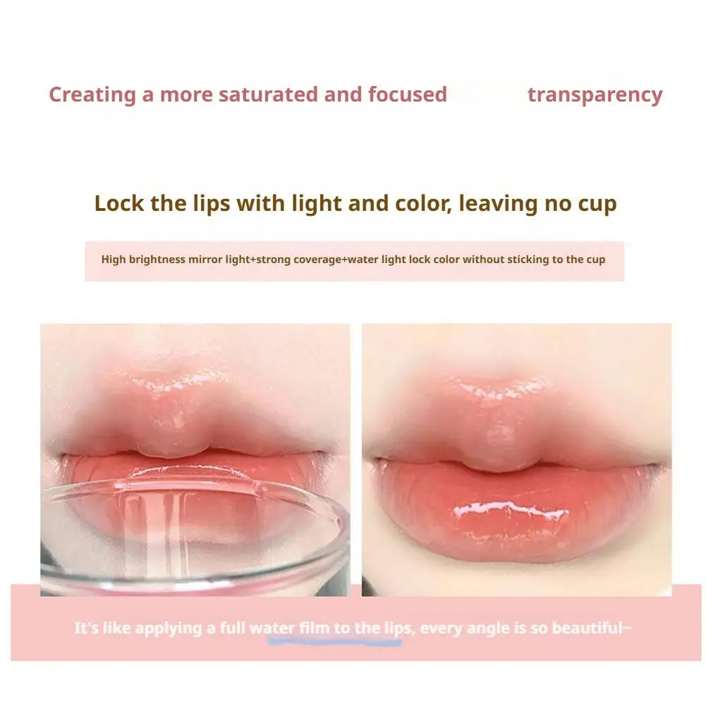 6色の小さなアイスキューブミラーリップグロス — 長持ちする輝きのあるリップグロス、学生向け、肌を明るくするヌードリップスティック