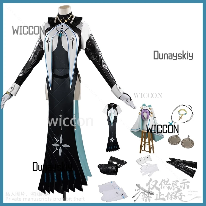 Princesa Cosplay juego diosa de la victoria NIKKE Anime Sexy vestido de monja sin espalda gótico Punk Lolita sombrero de Halloween accesorios personalizados