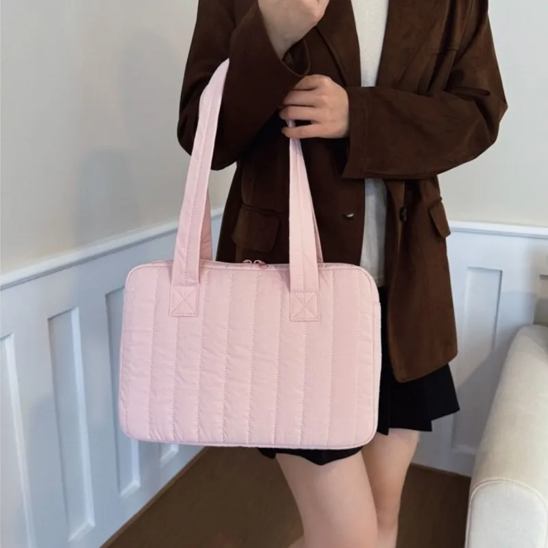 Ins حقيبة كمبيوتر محمول بسيطة بلون واحد متعددة الأغراض للركاب IPad حافظة واقية لجهاز ماك بوك اير 13 بوصة حافظة كمبيوتر محمول على الكتف