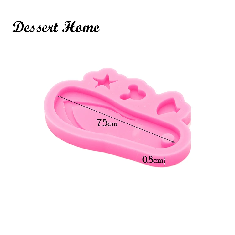 DY0590 Glossy Resin Flip Flop Molds for Keychain, Silicone Molds DIY Epoxy Jewellery Making, Silicon Clay Molds