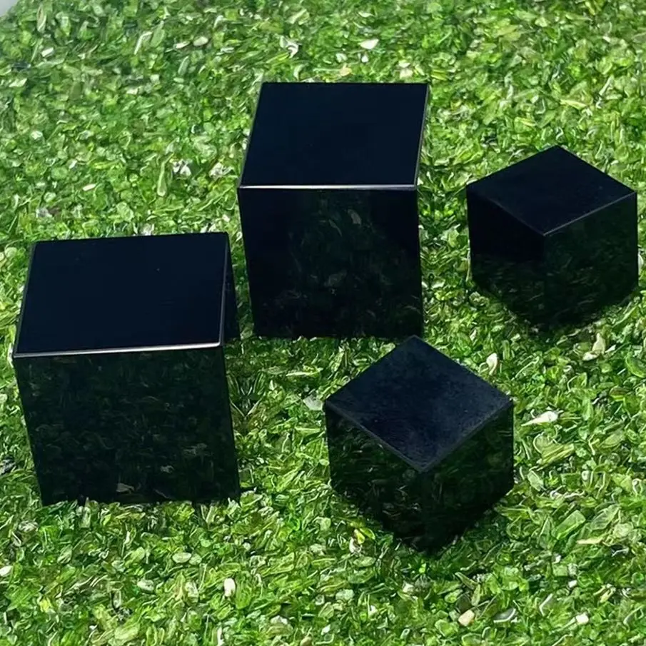 

Natural Obsidian Crystal Stone Polished Cube Craft Square Decorative obsidian cube crystal square gift decoration