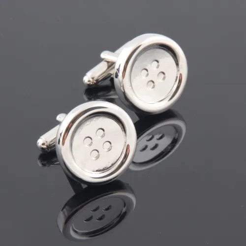 Men\'s Fashion Cufflinks Shirt Button Design Silver Color Quality Copper Cuff Links Wholesale&retail