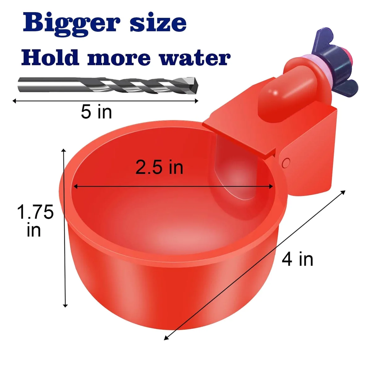 

B13C16 Pack Automatic Chicken Waterer Cups Poultry Waterers Poultry Water Feeder Chicken Water Cups with Drill Bit