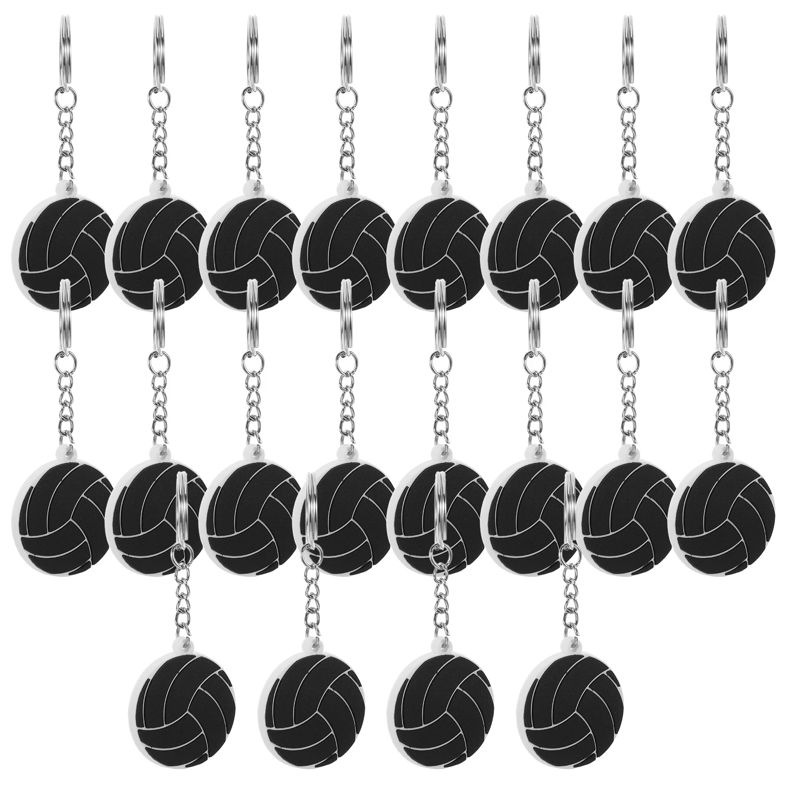 

20 Pcs Volleyball Keychain Simulation Sports Accessories Purse Pvc Balls Ring Pendant Student