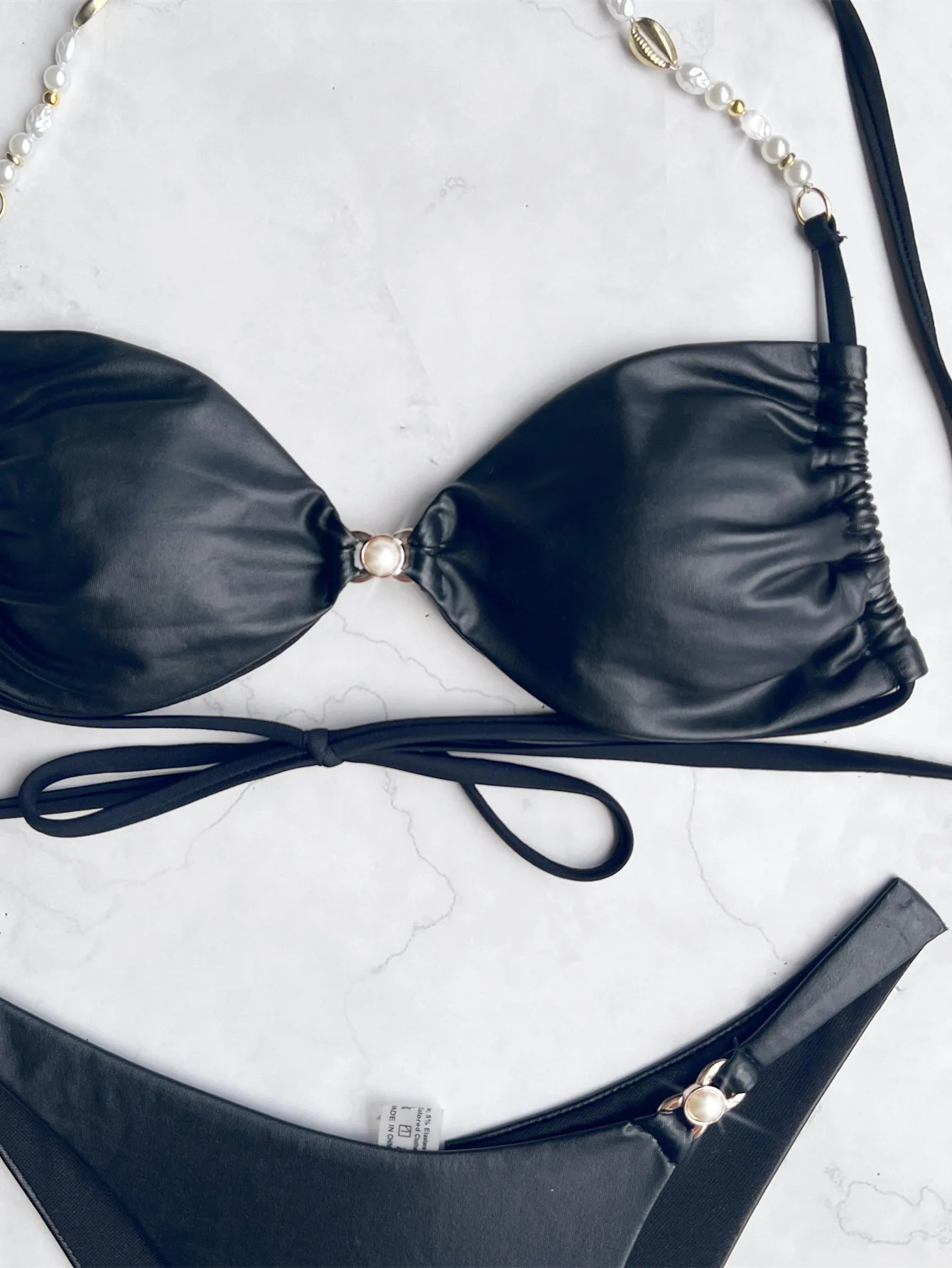 seksowne brokatowe czarne koraliki halter mikro bikini zestawy dwuczęściowe stroje kąpielowe kostium kąpielowy stroje plażowe stroje kąpielowe biquini tankini