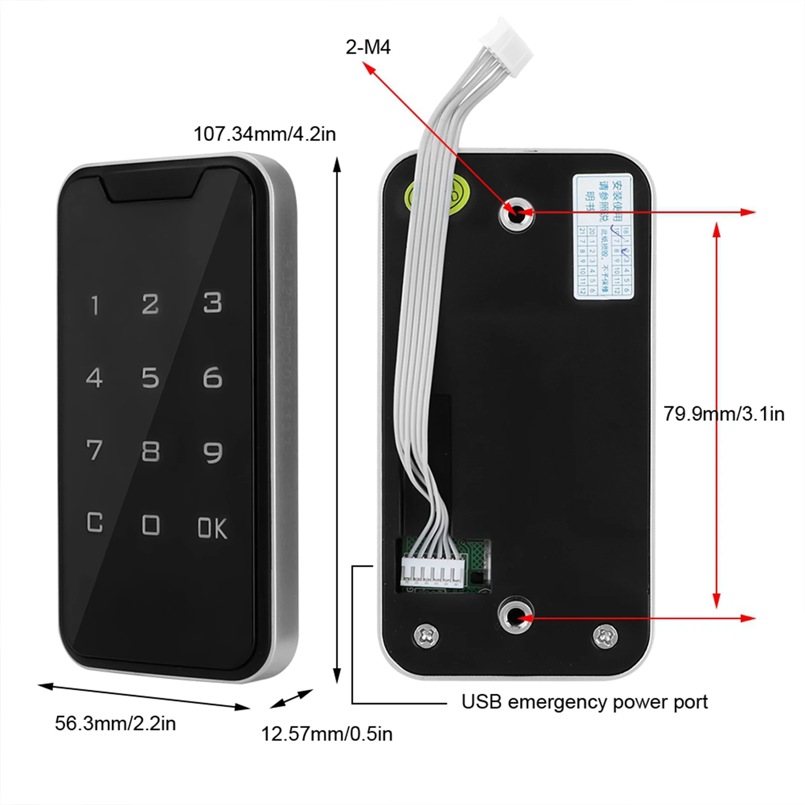 Touch Screen Digital Electronic Password Lock Smart Gym Locker Cabinet Office Drawer Cabinet Keypad Anti Theft IC Password Lock