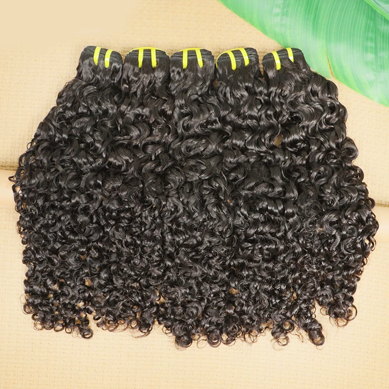 15A 미가공 버마산 생처녀 곱슬머리 묶음 특가 베트남산 인모 묶음 풀 익스텐션 탄력있는 픽시 곱슬 생모