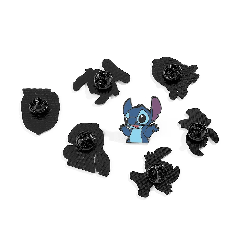 7 Pc Cartoon Animation Lilo & Stitch Brooch Cute Individuality Stitch  Enamel Pin  Fashion Metal Badge Jewelry Matching backpack