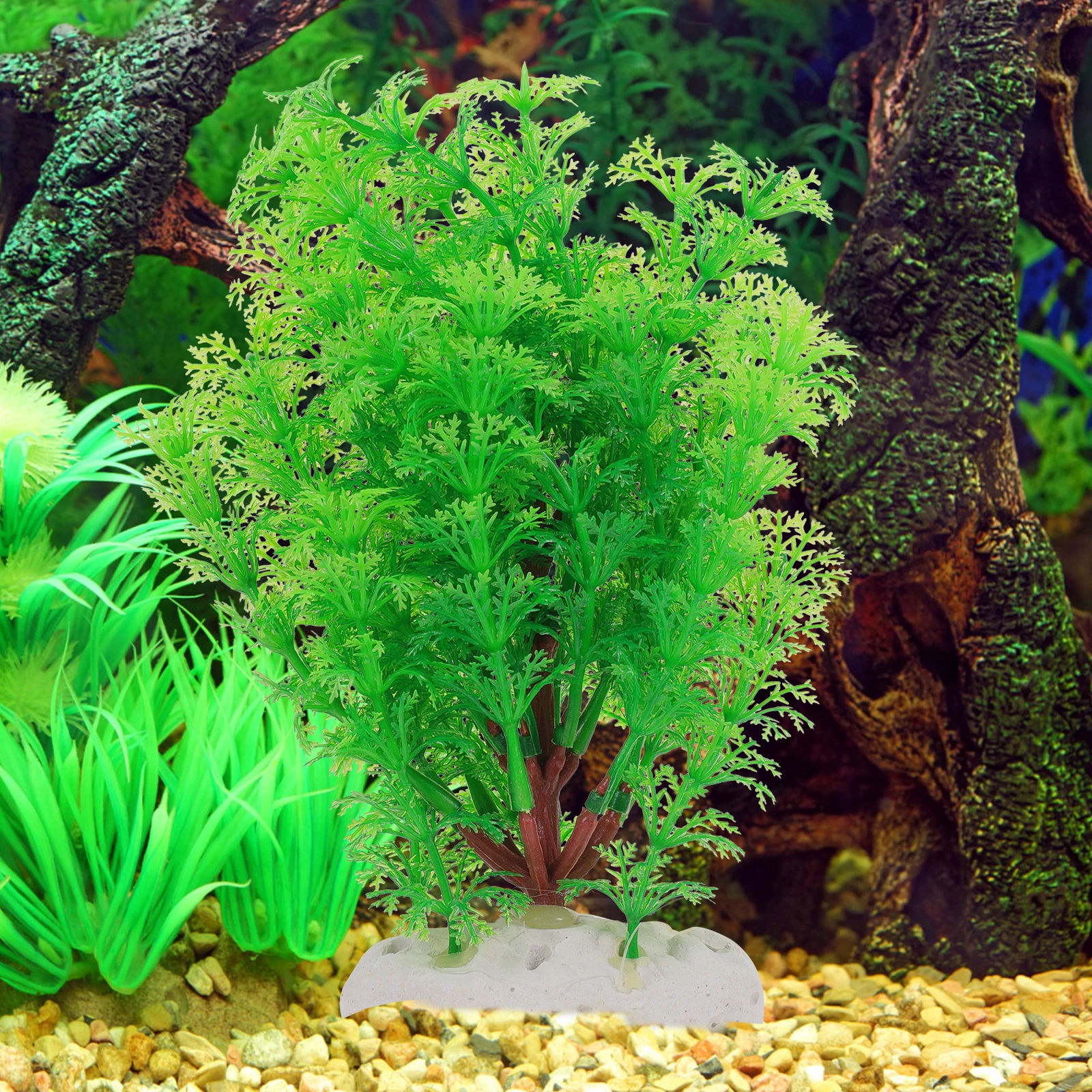 

Delicate Aquarium Craft Desktop Fish Tank Decor Plastic Fake Plant Compact Realistic Decorative Household Office Use