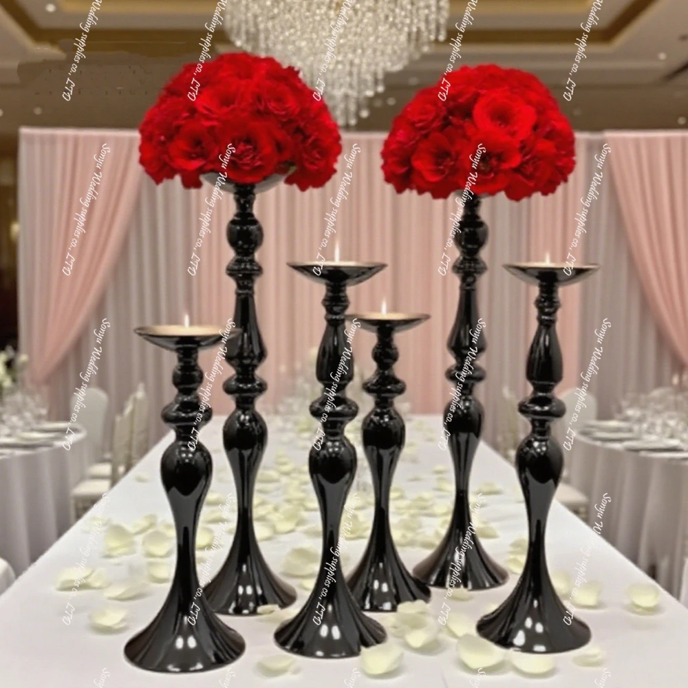 

10 шт.) 65-120 см) f30 украшение для вечеринки, черный цветочный дисплей, пьедестал, фон, подставка, колонна, ваза, черная подставка для цветов, центральные части