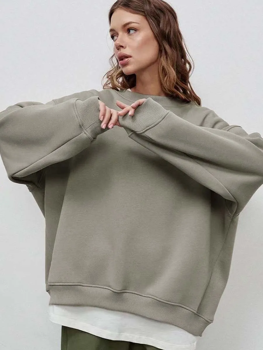 

Oversized Sweatshirt Women Casual Fashion Hoodies Autumn Hip Hop Pullover Female Vintage Loose Sweatshirt High Street Outerwear