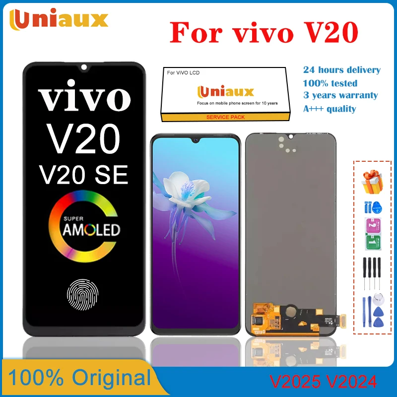 

6,44 ''AMOLED для мобильного телефона VIVO V20, ЖК-экран в сборе, сенсорный экран, замена ЖК-панели