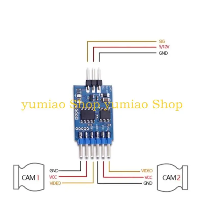 

587B FPV 3-канальный видеокоммутатор FPV камеры с электронным каналом для моделей FPV дронов