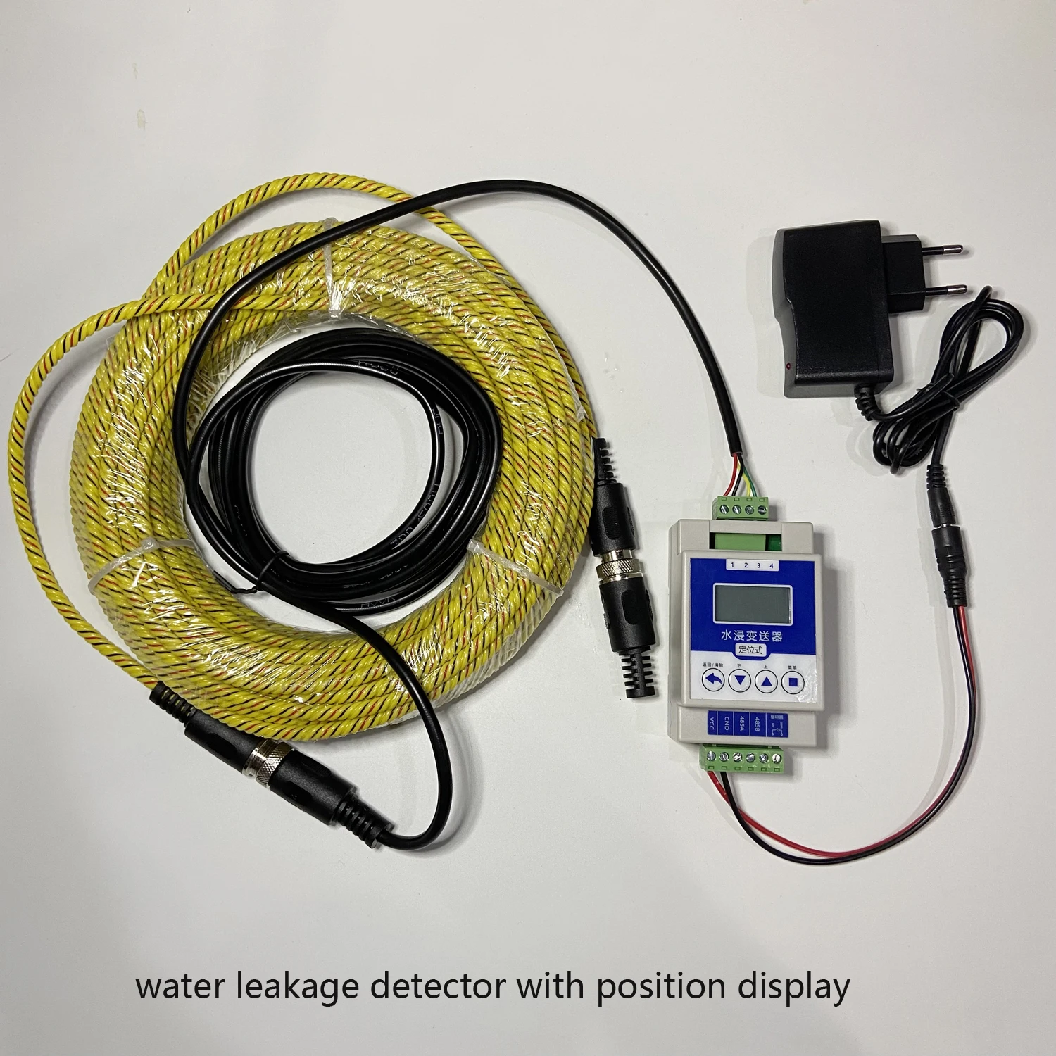 

1Pcs Positionable Water Leakage Alarm RS485 Relay Signal Output With Liquid Cable Sensor LCD Display Control Unit